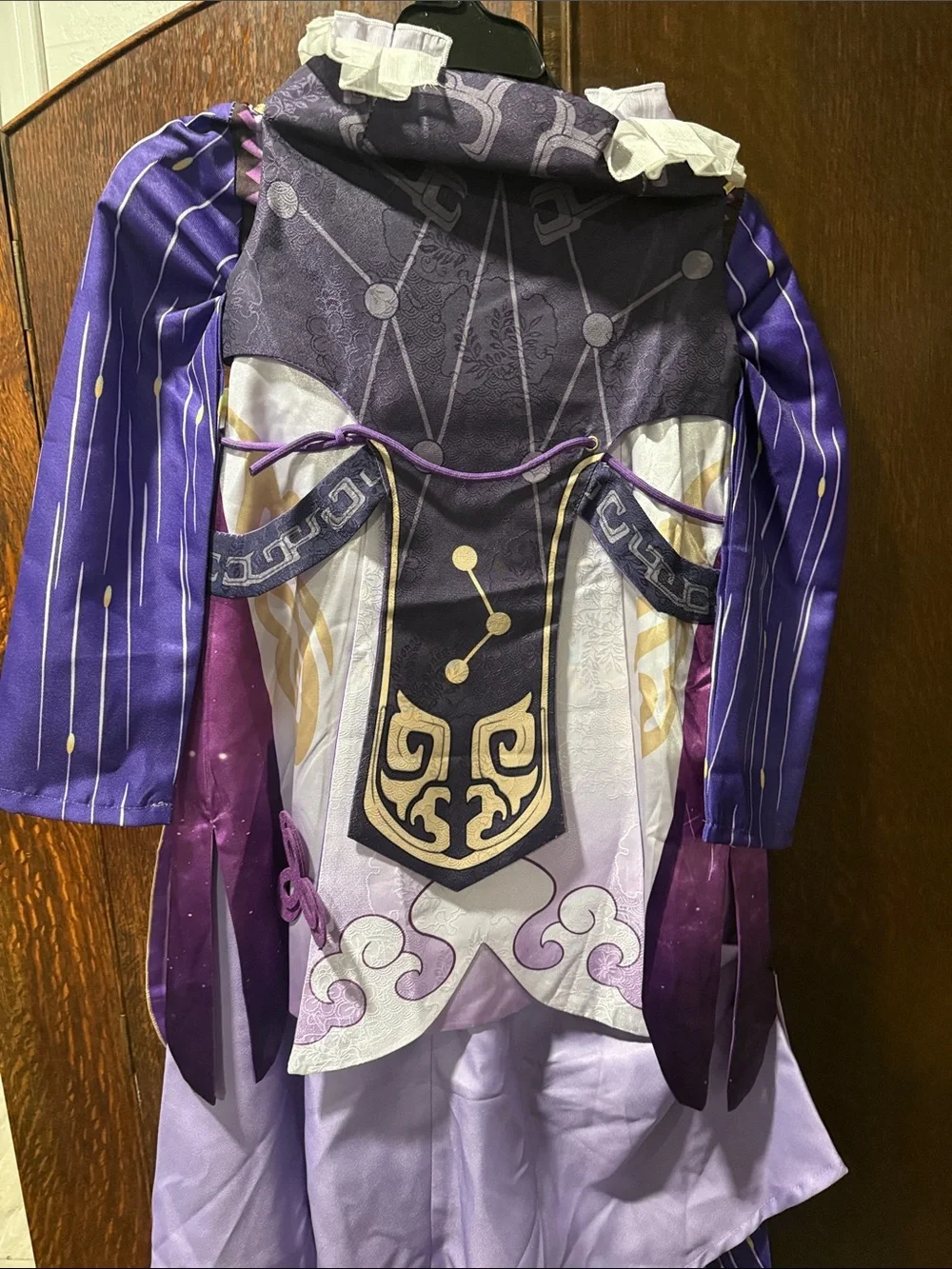 Purple Kids Fantasy Adventure Costume Dress with Gold Trim